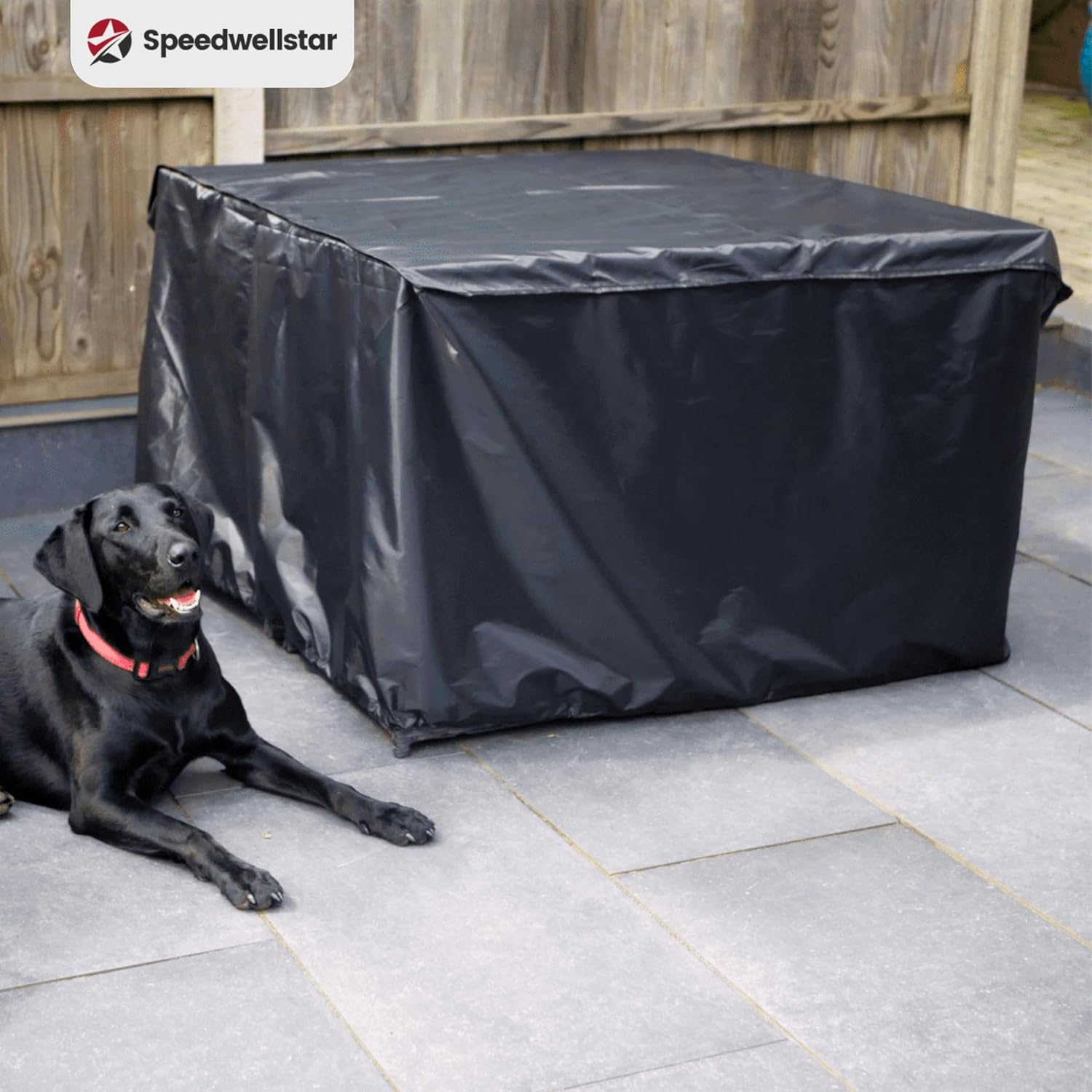 Waterproof Square Garden Table Cover 125X125X74 Cm &ndash; Heavy Duty Patio Furniture Protector for 4&ndash;8 Seater Sets &ndash; Breathable 210D Oxford Fabric with Drawstring &ndash; by Speedwellstar image number 6