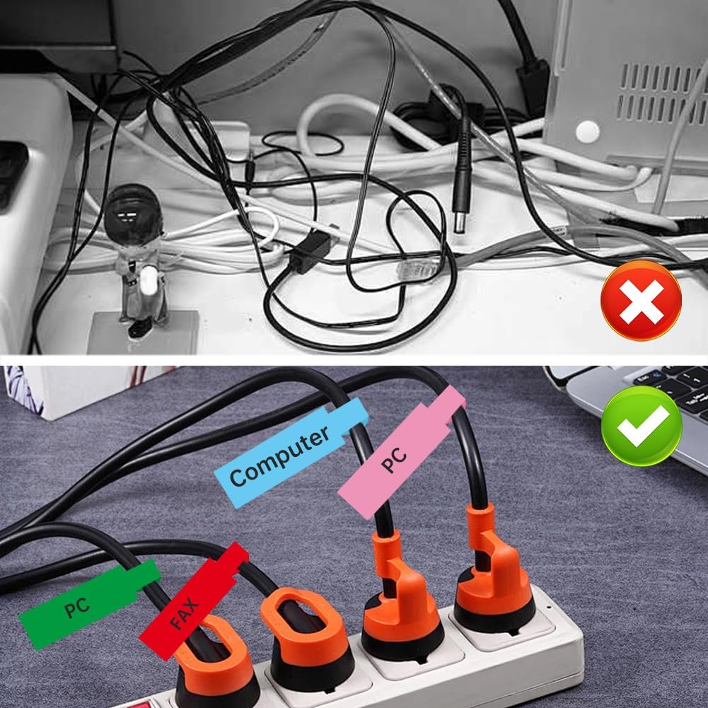 180Pcs Home Marker Write on Self Adhesive 6 Colors Cable Label Waterproof Tags image number 4