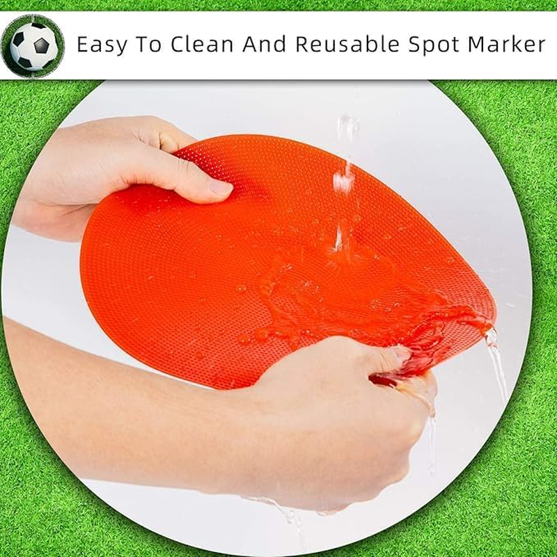 Linyongc 12Pcs Rubber Agility Markers, Flat Field Cones, Non Slip, Medium (Pack of 12), TPE, Disc, HAIR_ROLLER image number 2
