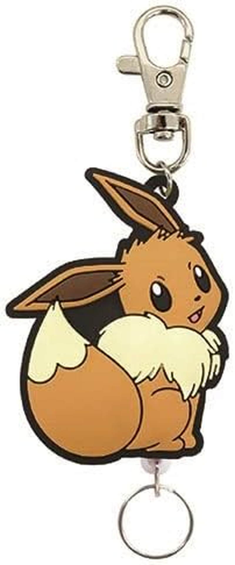 ESK Japan Pokemon Rubber Reel Keychain Eevee Female Sugata