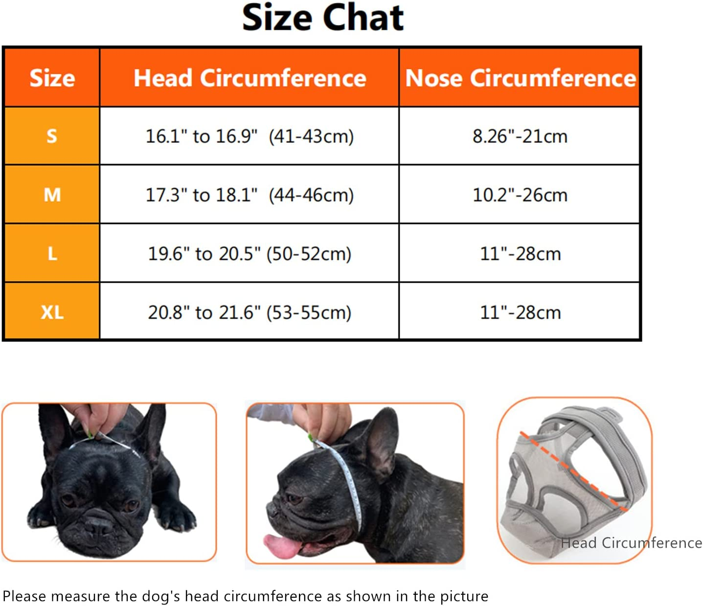 Short Snout Dog Muzzle - Adjustable Breathable Mesh for Bulldogs, Anti-Biting and Training, Can Stick Out Tongue and Drink Water (S 15.3"-16.1", Grey) image number 6