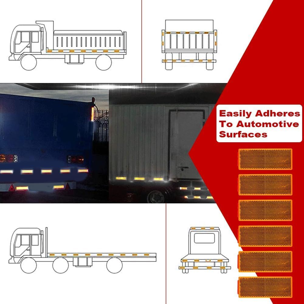 Reflectors Self-Adhesive Rear Reflector Cat'S Eye Reflector Self-Adhesive Cat'S Eye Reflector for Gate Posts Fences Truck RV Caravan image number 2