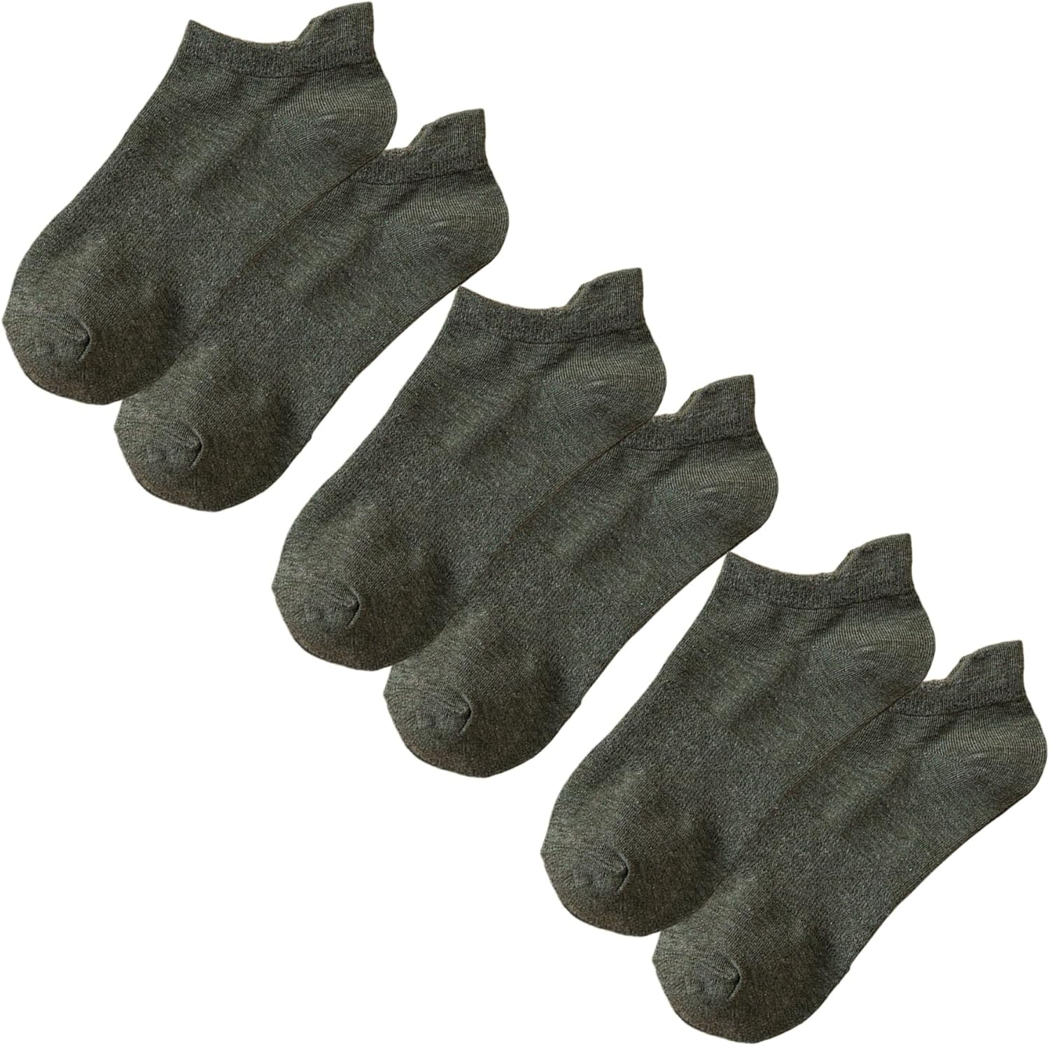 Dress Cici Men'S Extra Low Cut Socks with Tab, Cotton Ankle Socks (3 Pairs) - Black image number 3