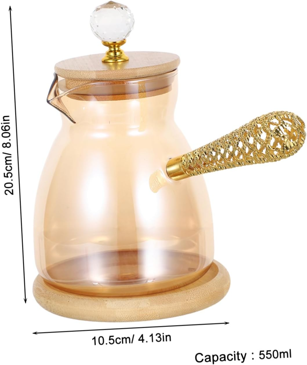 DOITOOL Turkish Coffee Maker Glass Pot Side Handle for Brewing Espresso Suitable for Greek and Arabic Traditions Use as Server Tea Pitcher for Boiling Water image number 5