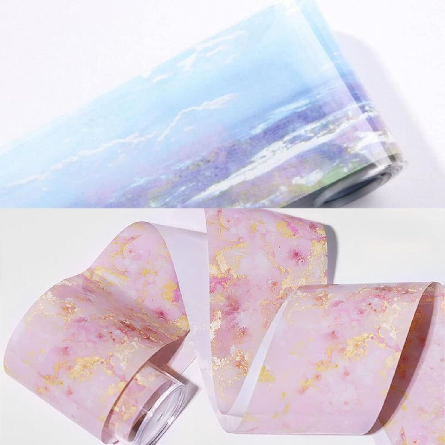 Loveourhome 30 Sheet Holographic Nail Transfer Foils Marble Starry Sky Gold Silver Nails Art Foil Stickers Decals Manicure Fingernail Tattoo Decorations Accessories for Acrylic Tips Crafts image number 4