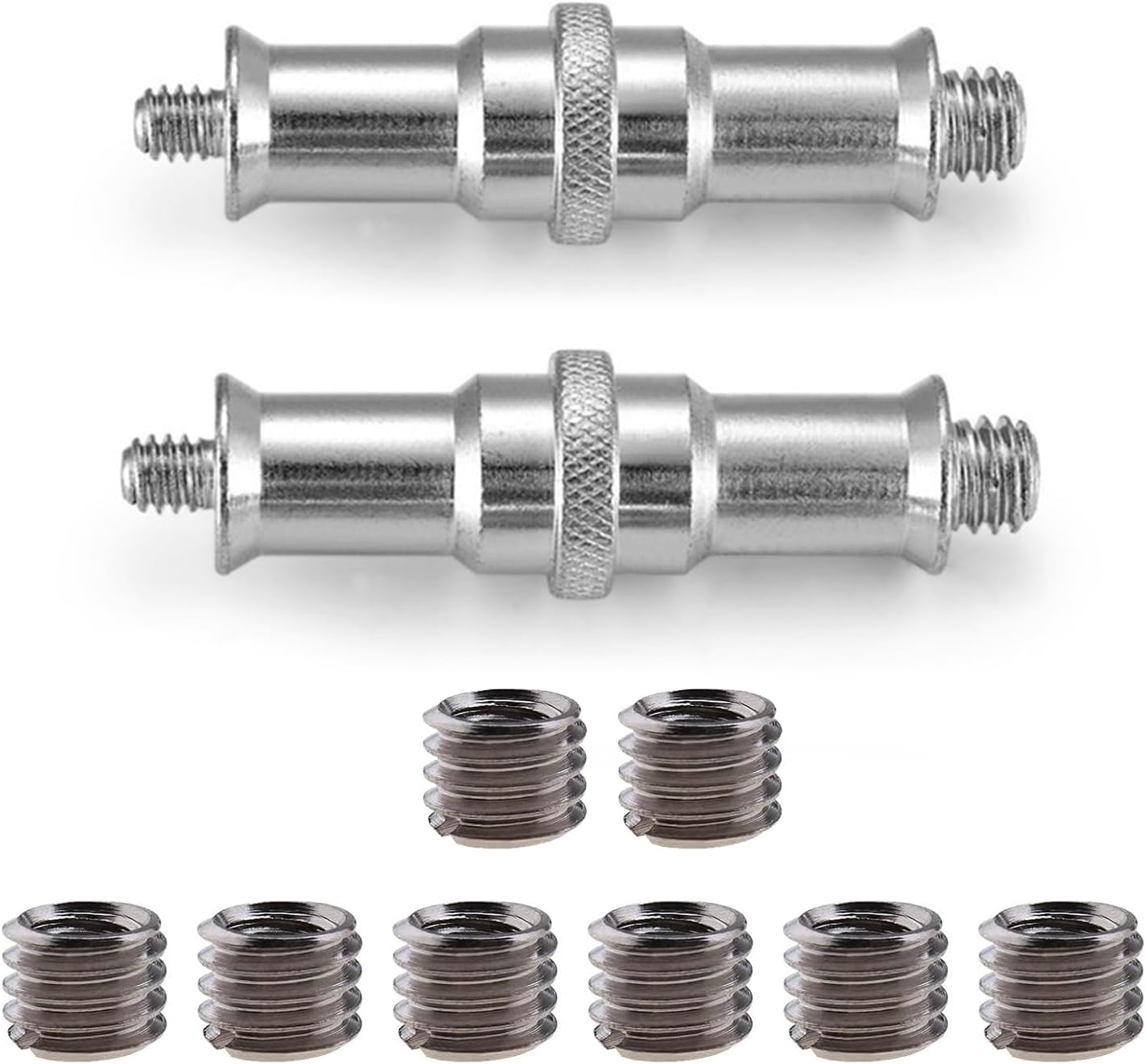 Lyfengdeam 10Pcs 1/4 Inch to 3/8 Inch Converter Threaded Adapter Mount Set Aluminum Alloy for Camera/Tripod/Monopod/Ball Head/Light Stand (10) image number 4