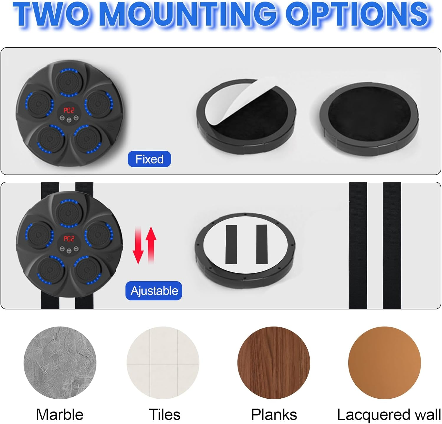 Music Boxing Machine | Wall Mounted Smart Bluetooth Boxing Trainer with 9 Training Modes & 9 Punching Speeds | Includes 2 Pairs Gloves (Adults/Kids) | Home Gym & Fitness Studio Equipment