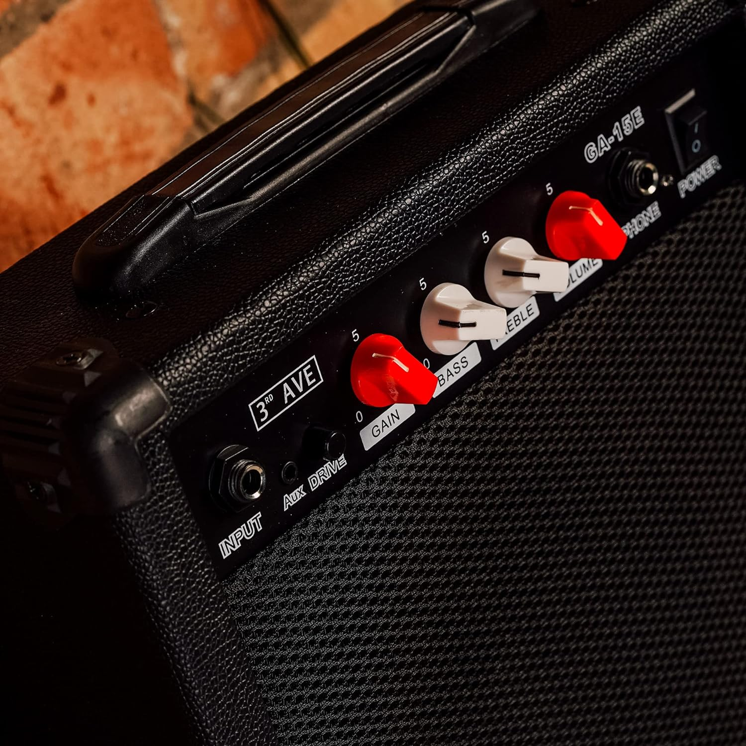 3Rd Avenue 15W Guitar Practice Amplifier with Headphone Output, Overdrive Switch, 2 Band EQ, Tone/Gain Controls &ndash; Portable Compact &ndash; Black