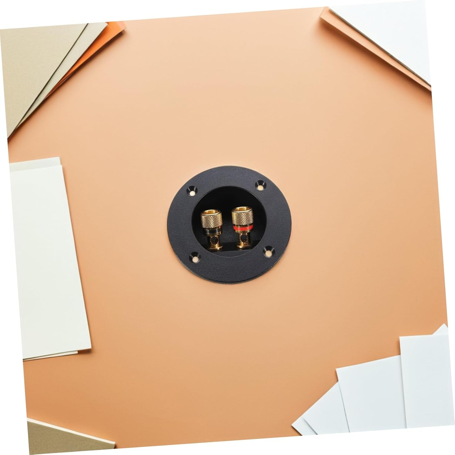 ASAKKURA 8PCS Full Copper Speaker Box Terminal Cups with Position Binding Posts Spring Loaded Banana Plugs for DIY Home Car Stereo Zero Signal Loss and Enhanced Audio Clarity for Hifi