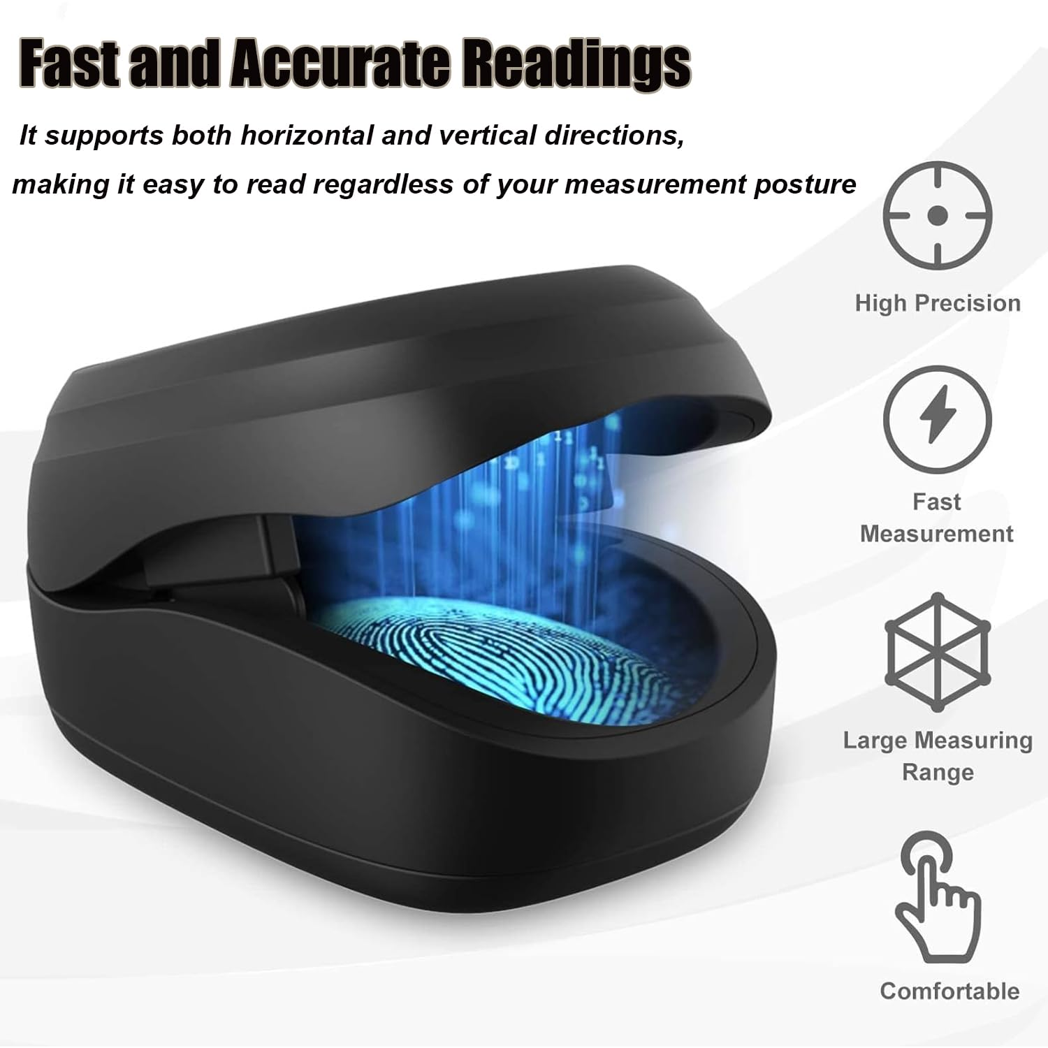 Wakouter Finger Pulse Oximeter, Blood Oxygen Saturation and Pulse Rate Monitor, with Color Screen TFT Display, Spo2 Reading Meter Pulse Rate Monitor for Adult and Child (Black）