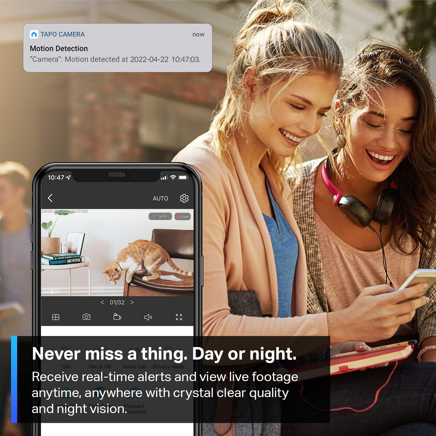 Tp-Link Tapo 2K Pan Tilt Security Camera for Baby Monitor, Dog Camera W/Motion Detection, 2-Way Audio Siren, Night Vision, Cloud &SD Card Storage (Up to 256 GB), Works with Alexa & Google Home (C210) image number 5