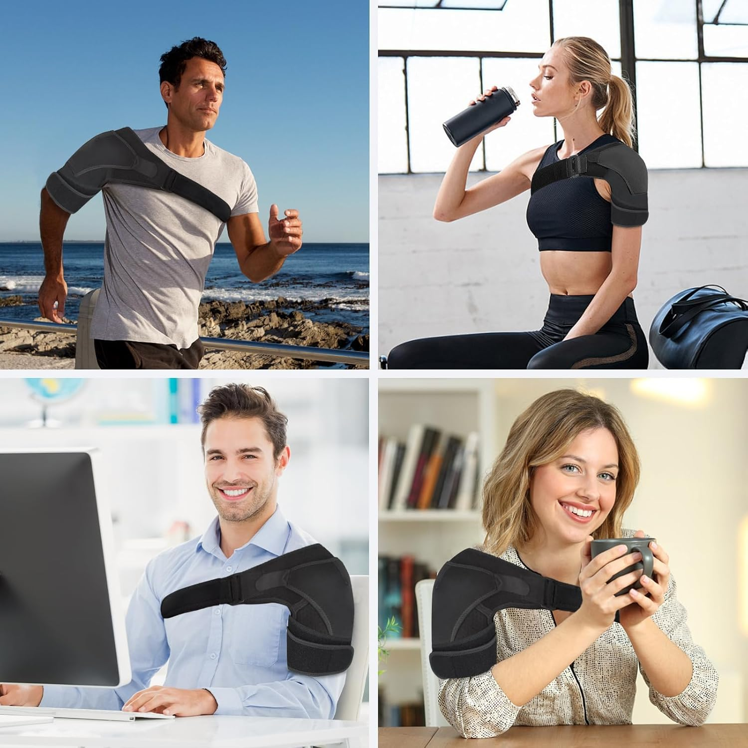 Adjustable Shoulder Support Brace for Men and Women, Shoulder Strap Support for Shoulder Relief Pain, Rotator Cuff Support Fits Left and Right(L-Xl) image number 1