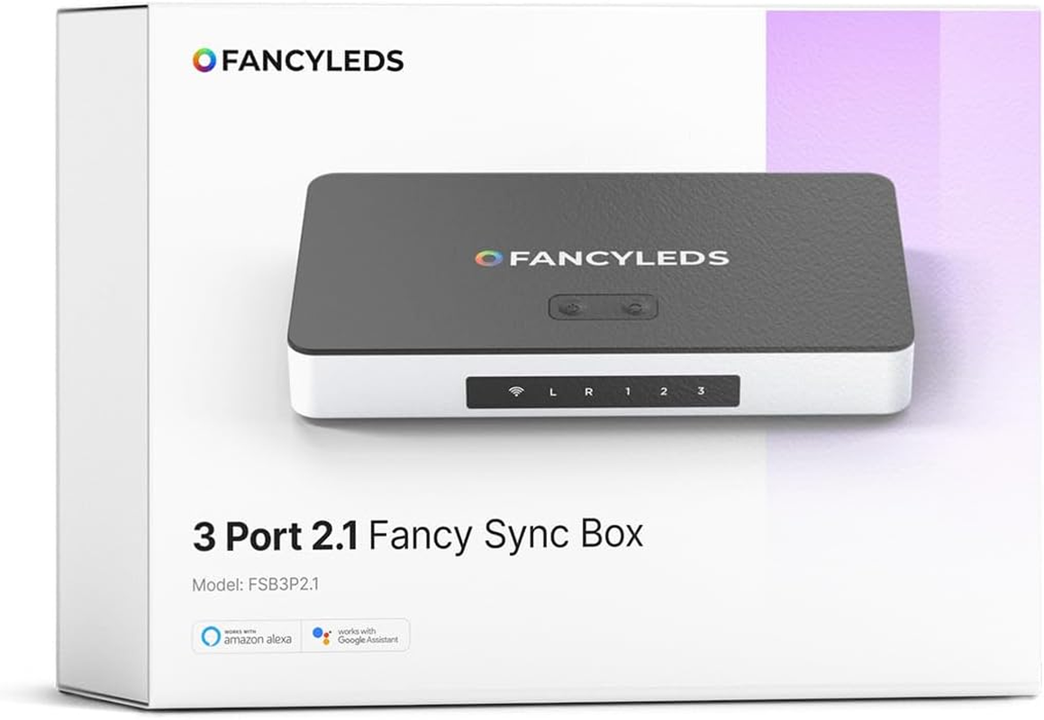 New RGBW 3 HDMI 2.1 Fancy Sync Box Syncing Device with 3 HDMI Ports, 4K 120Hz, HDR (For 70" to 95" Tvs) image number 1