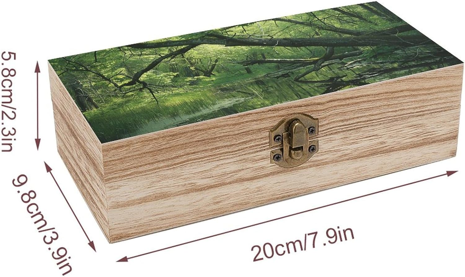 An Ancient Swamp Wooden Box Wood Wedding Keepsake Boxes with Lids Small Decorative Boxes Lightweight Wooden Memory Storage Box for Crafts Keepsakes Jewelry Photo Letter Storage image number 2