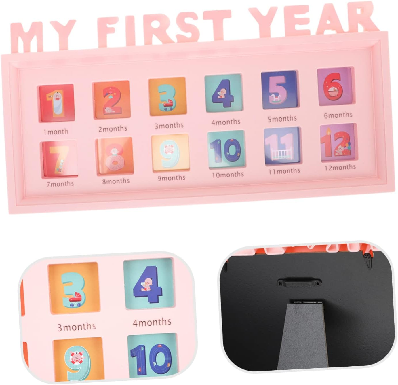 Boy Girl'S Growth Photo Frame Month Milestone Frame Boy Girl Growth for Documenting First Year Keepsake for Newborn Photos Record Modern Design image number 1