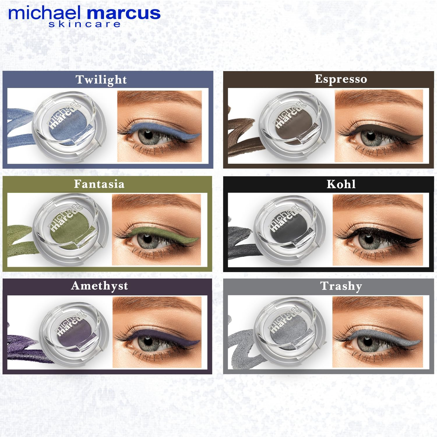 Michael Marcus Cake Eyeliner & Brush - 2 Piece Water Activated Dry Pressed Eyeliner & Professional Brush - Long-Lasting, Vibrant Color, Smudge Resistant - Cruelty Free Paraben Free (Twilight) image number 4