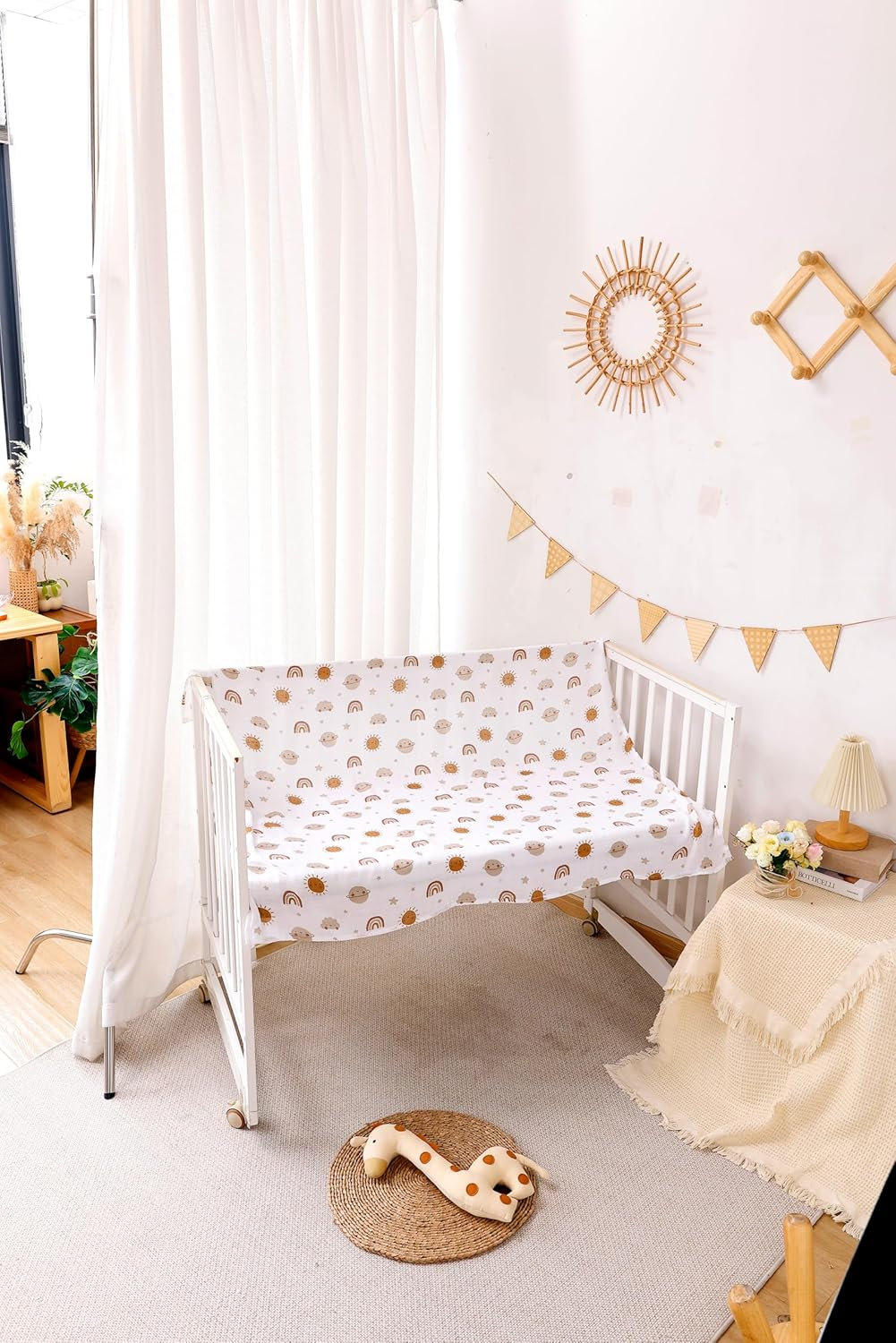 Baby Muslin Swaddling Wrap Nursery Essential for Boys and Girls 3 Pack Set Breathable Multi-Use Swaddle Blanket 70% Bamboo and 30% Cotton Super Soft Lightweight Ideal for Newborn 120X110Cm/47 X43 image number 1