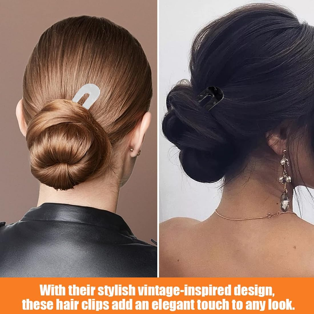 BIRLOZA Pack of 2 U-Shaped French Hair Fork Retro Hair Sticks Chinese Retro Hair Sticks Prong Hairpin Bun Hair Sticks Handmade Hair Clips for Women Girls image number 2