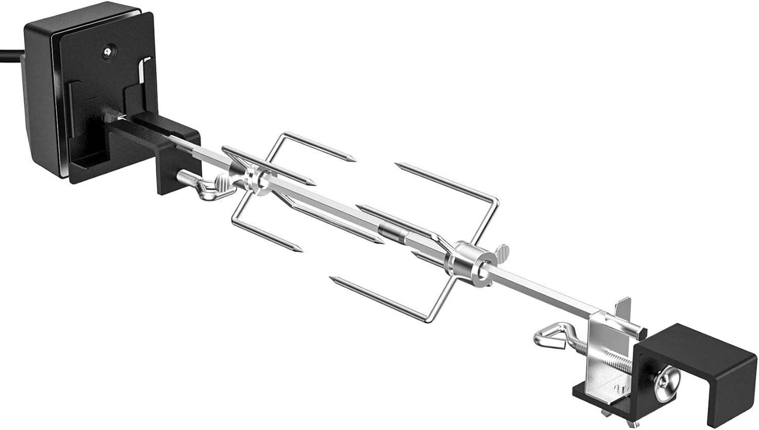 Onlyfire BRK-6066 BBQ Rotisserie Kit Stanless Steel Roast Spit Set for Kamado Joe Classic | Large Xlarge BGE | Pit Boss K22 | Louisiana K22 | Primo & Other 21.5"-23", 28"-29.5" Ceramic Grill image number 2