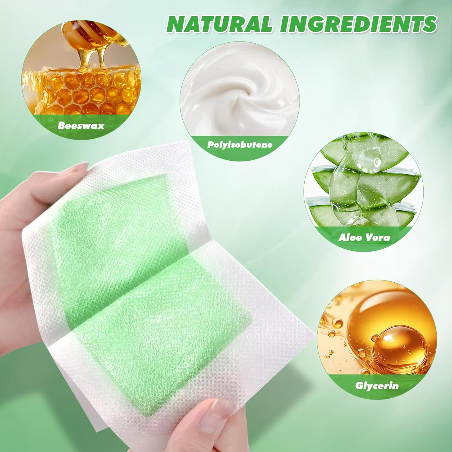 116PCS Wax Strips for Hair Removal, Facial Hair Removal for Women at Home Waxing Kit for Women Face and Body | 116 Waxing Strips & 8 Oil Wipes for All Skin Types image number 4