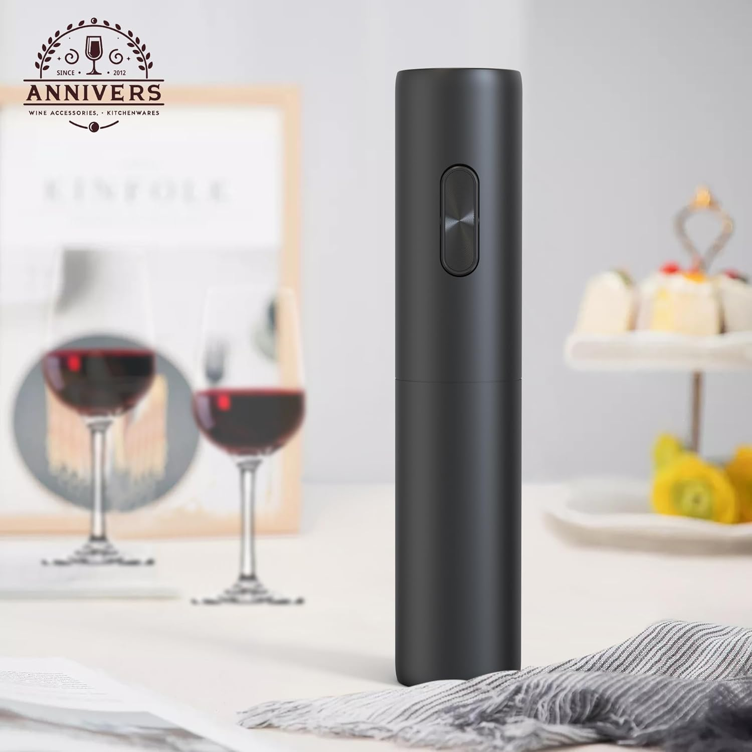ANNIVERS Electric Wine Bottle Opener Electronic Wine Opener Automatic Corkscrew, Battery Operated One-Touch Opening Easy to Use Wine Gifts, Ouvre Bouteille Electrique Tire Bouchon image number 6