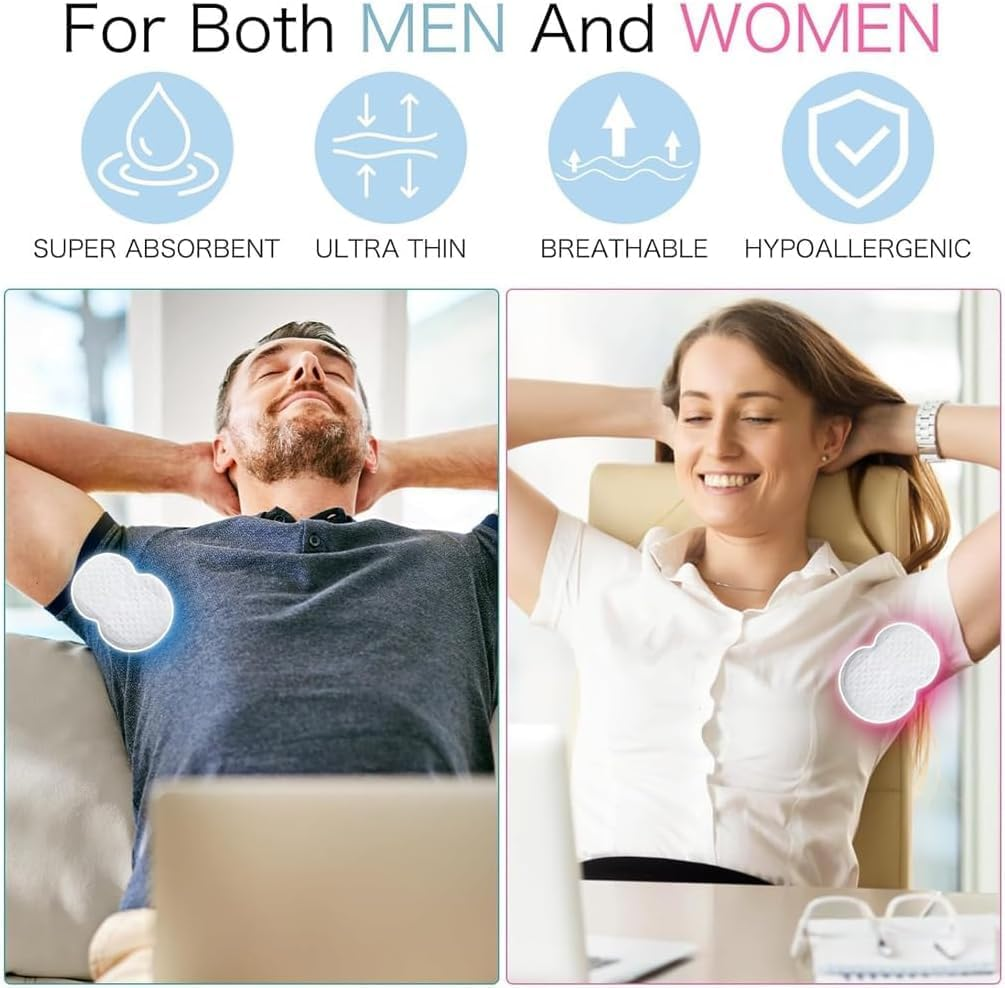 100 PCS Underarm Sweat Pads, Ultra-Thin Invisible Self-Adhesive Pads for Women & Men, Quick Absorb Sweat & Odor Control, Sticky No Residue, for Dating, Office, Sports, Travel & Daily Wear image number 4
