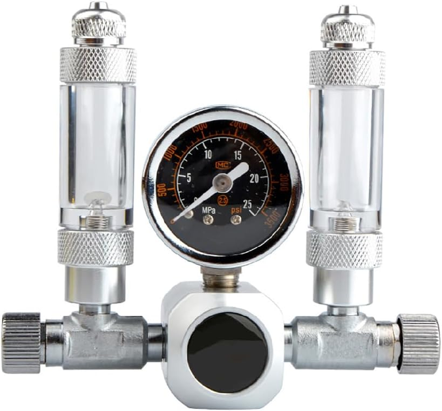 Sagasave Aquarium CO2 Regulator, Dual Check Valve Fish Tank CO2 Pressure Regulator with Bubble Counter for Aquarium Fish Tank Water Plant (G5/8) image number 2
