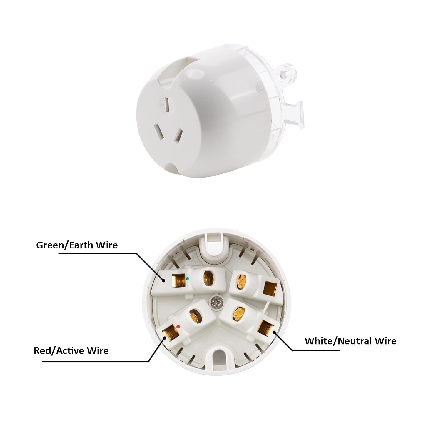 Zarek 10X Surface Socket Single Plug Base 10A Electrical Outlet - White
