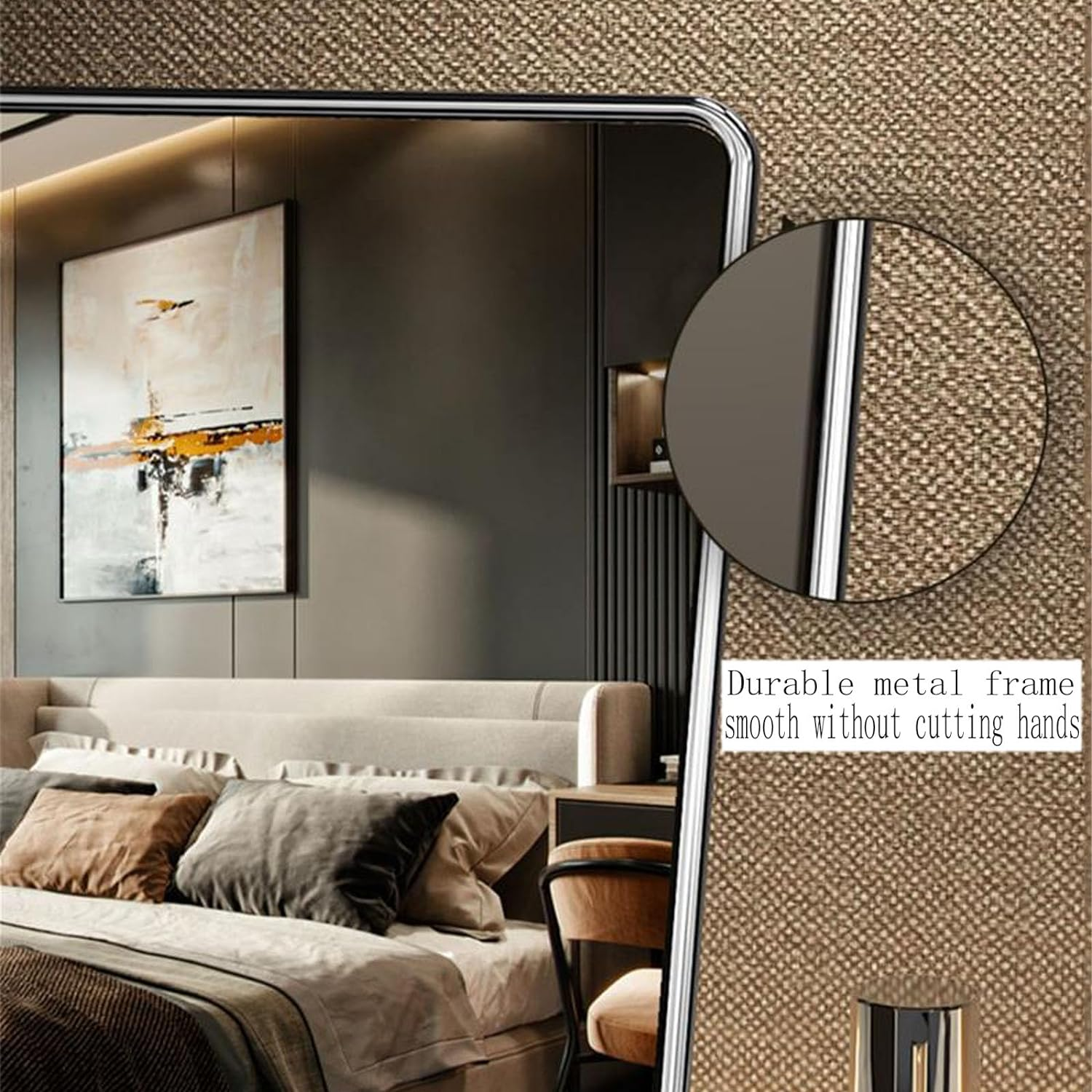 Makeup Vanity Mirror Portable Desktop Mirror with Metal Stand Adjustable 90&deg; Rotation Desk Mirrors for Dressing Room,Bedroom, Bathroom,Tabletop,Square Silver