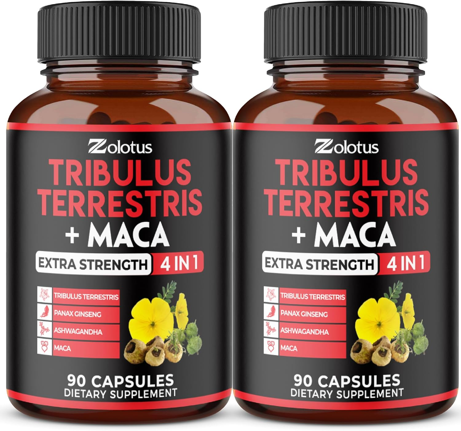 Zolotus 2 Packs Tribulus Terrestris with Maca Root Ashwagndha Root, Panax Ginseng - 6 Months Supply image number 2