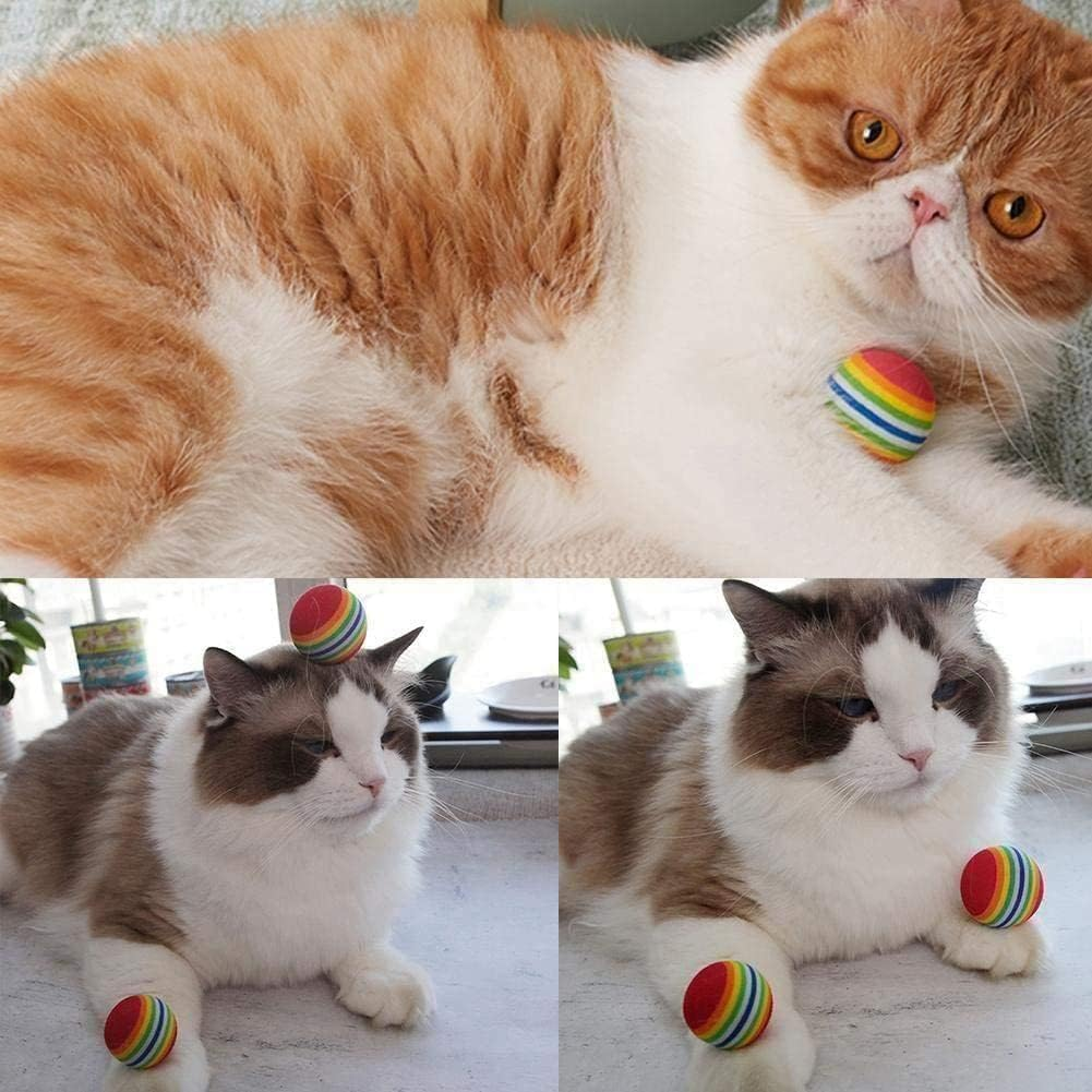 Pet Ball Rainbow Stripe EVA Sponge Floating Ball Swing Golf Club Beginner Kitten Training Practice Pets Supplies Cats Aids for Pet Keep Face Kitten Balloons Cats Cats Kit Cage Practice Cage 25 image number 5