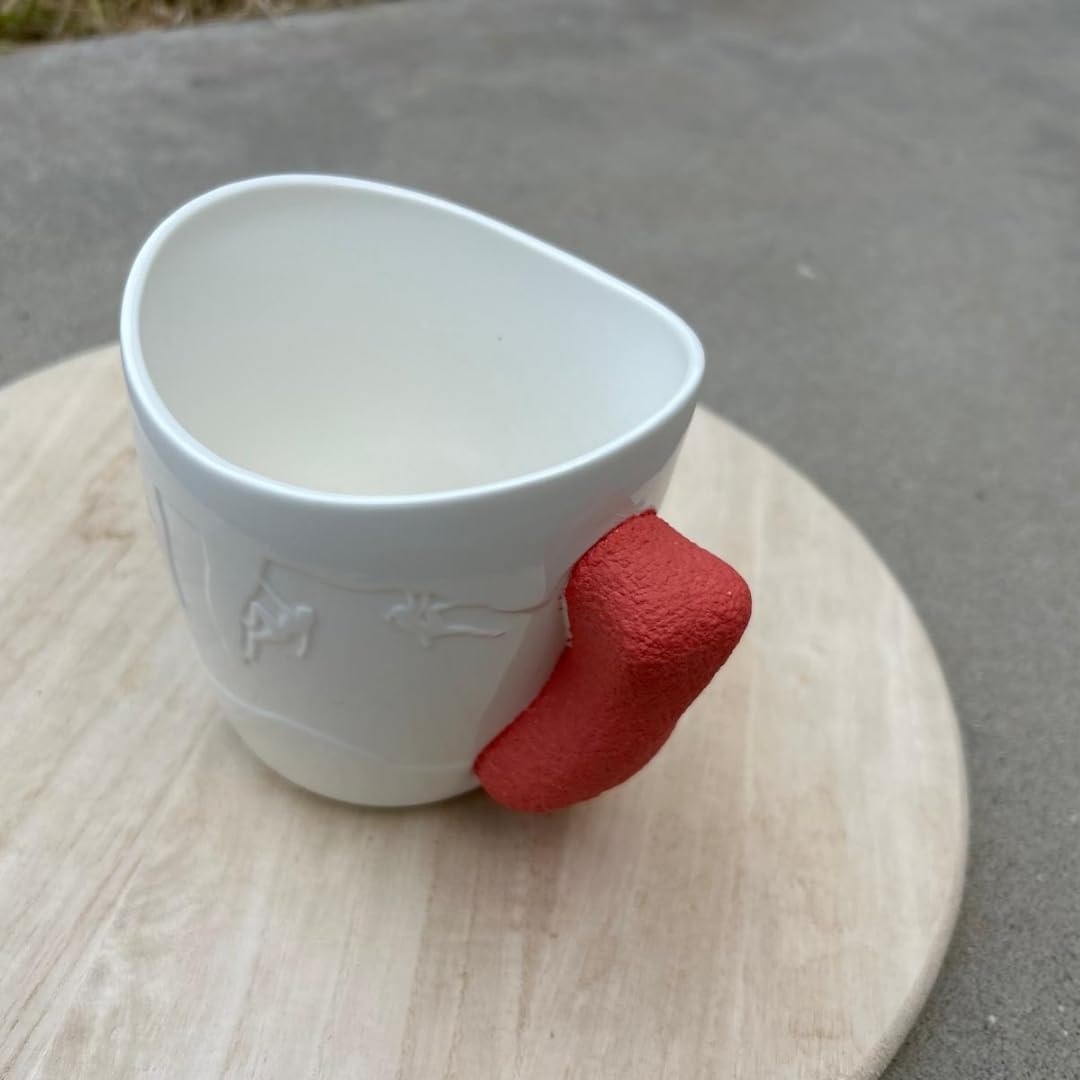 Rock Climbing Mug | Bouldering Coffee Mug| Mug with Rock Climbing Grip (Red)