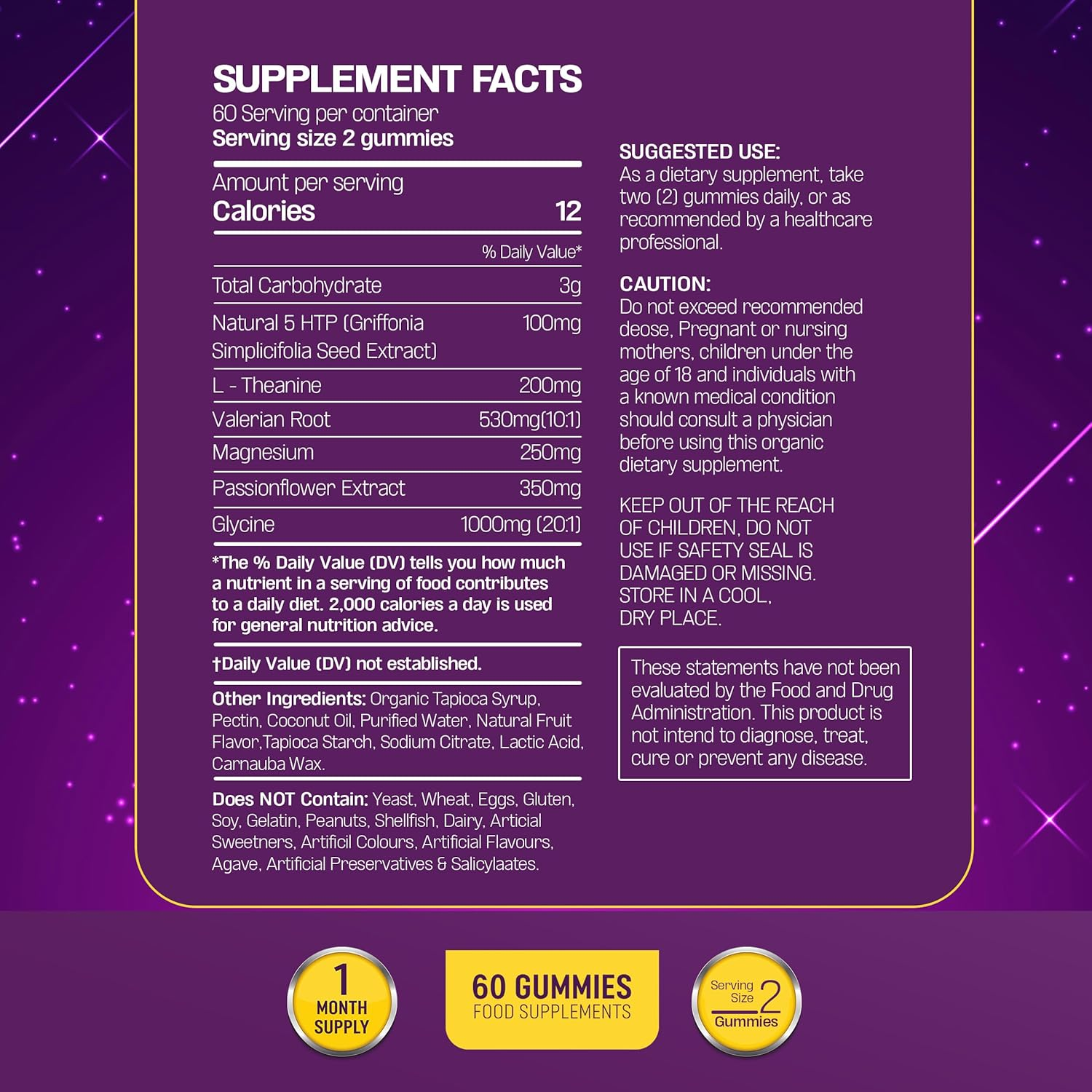 Pro Sleep Gummies for Adults with Magnesium, L-Theanine, 5 HTP, Valerian Root, Passionflower Extract, Glycine, Chewable Sleep Supplement |Bed Time Aid| |Calm Mood| Vegan 60 Gummies |Berries Flavour| (1) image number 3