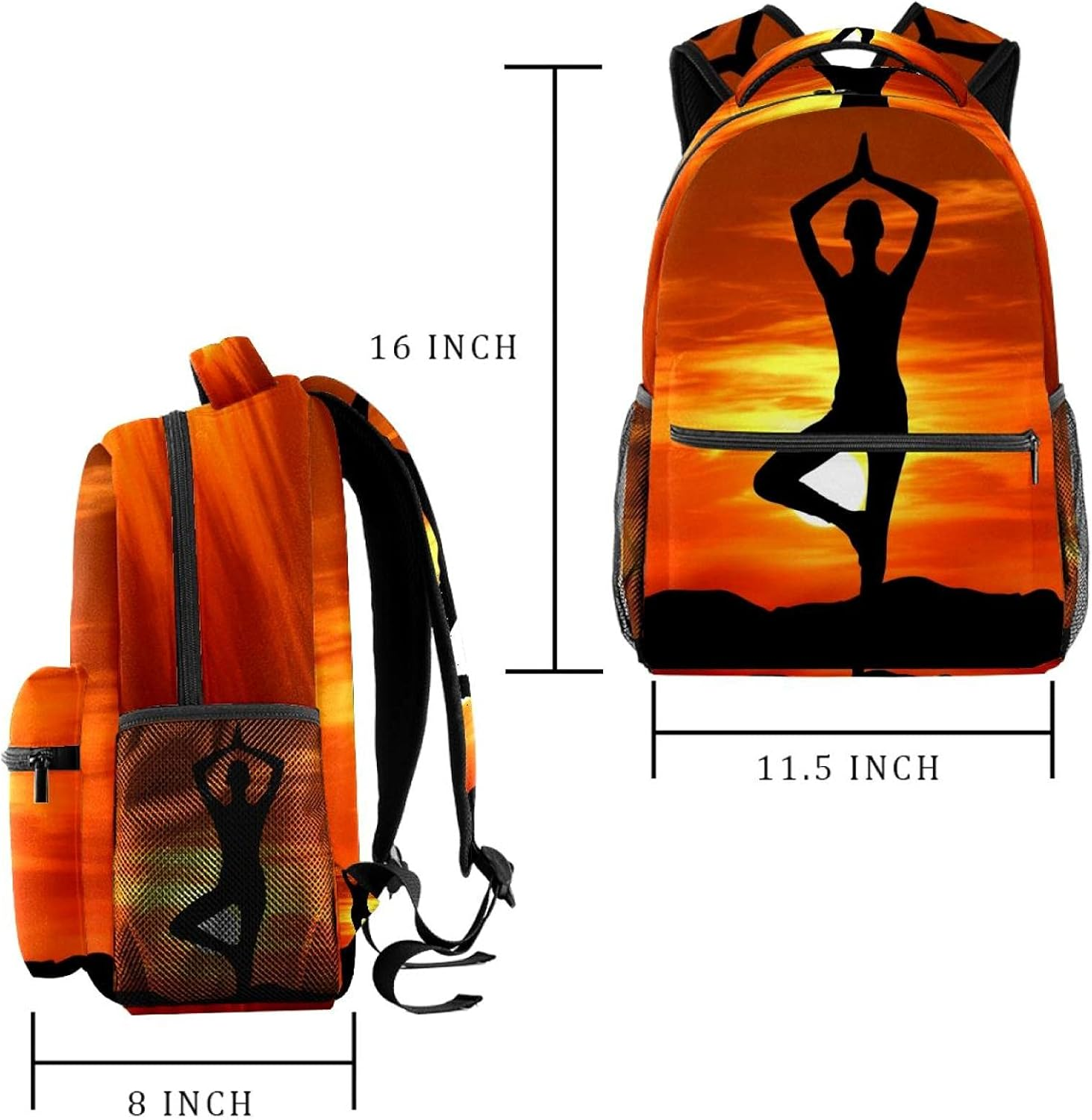 Yoga Backpack Students Shoulder Bags Travel Bag College School Tote Backpacks image number 3