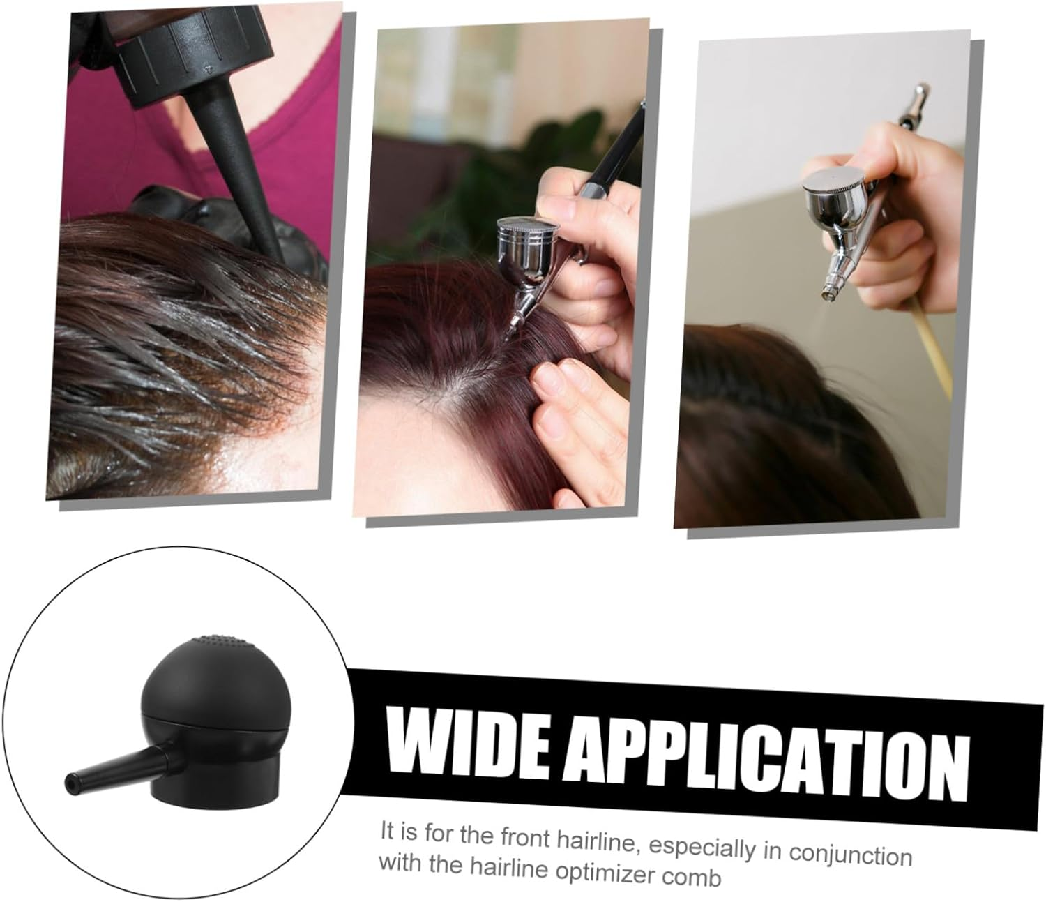PLAFOPE Hair-Increasing Fiber Nozzle Hair Thickening Tools Fibers Applicator Spray Applicator Thin Call Texturizing Thickening Spray Firm Fine Black image number 4