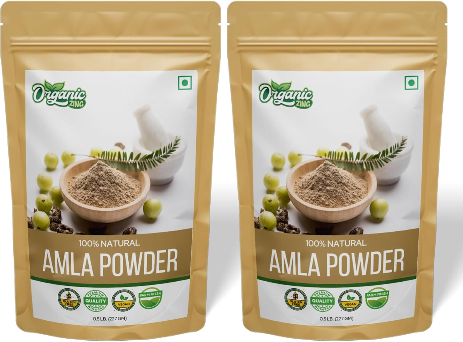 Organic Zing Amla Powder | Gluten-Free & Vegan | Raw Indian Gooseberry Powder | Finely Ground for Hair, Skin & DIY Use | 227G / 8 Oz (Pack of 2) image number 4