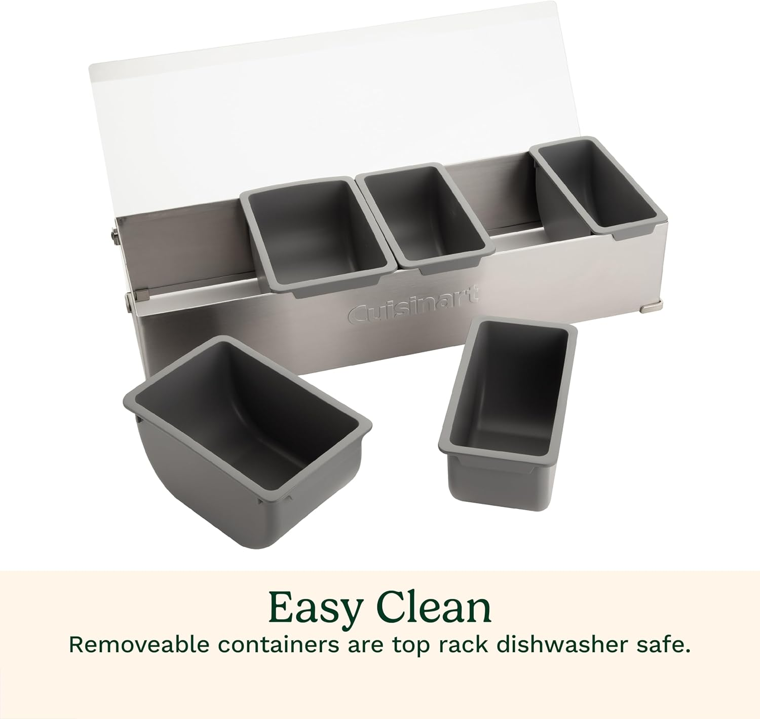 Cuisinart CPS-617A CPS-617 Condiment & Topping Station, Food Containers with Translucent Lid, 18-Piece image number 1