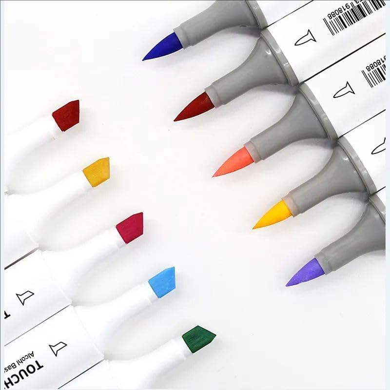 Alcohol-Based Art Markers Brush Tip: for Boys and Girls Artists Adults Coloring Drawing Sketch Animation Design - Brush Chisel Dual Tip - 60 Colors with Marker Pen Bag image number 1