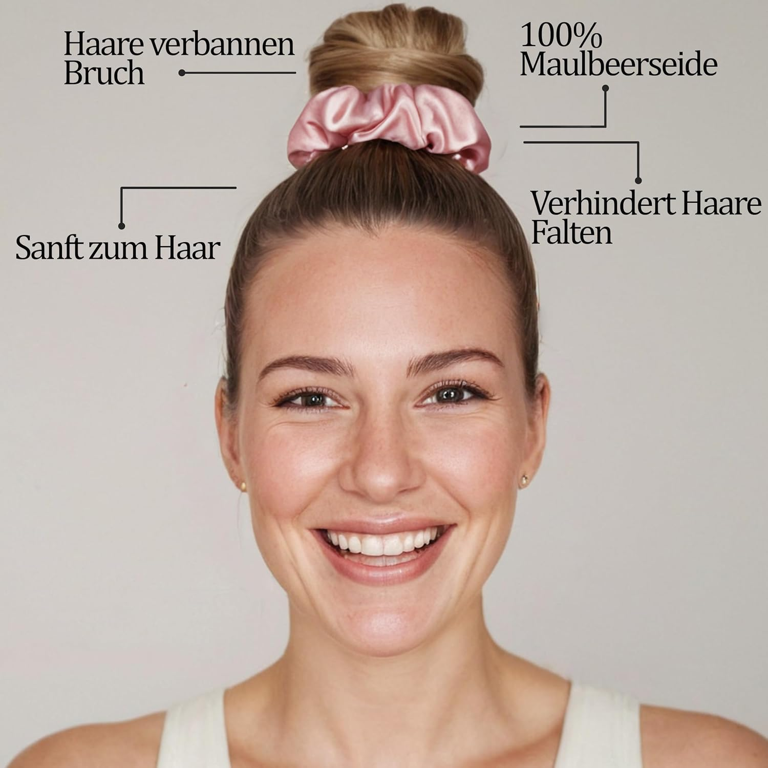 Silk Hair Scrunchie - Silk Hair Bands Made of 100% Mulberry Silk Silk Shrunchie Silk Stockings Hair Silk Hair Ties Made of Mulberry Silk, Silk Hair Band for Sleeping Scrunchies for Hair without Hair image number 2