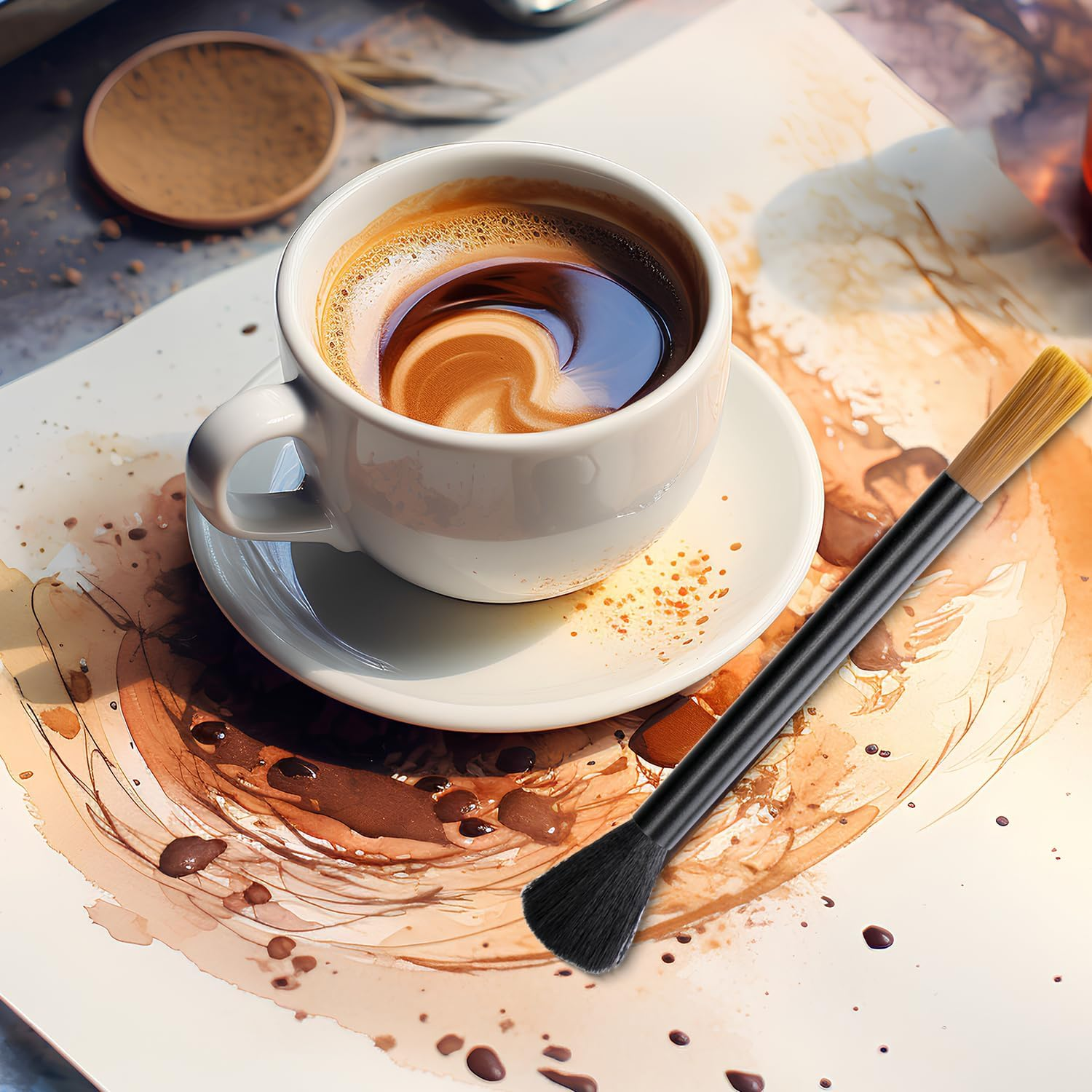 Acooruiteng Coffee Grinder Cleaning Brush Dusting Espresso Brush Accessories Cleaner Barista Brush Machine Cleaning Brush Cleaning Tool for Bean Grain Coffee Tool Barista Home Kitchen image number 4