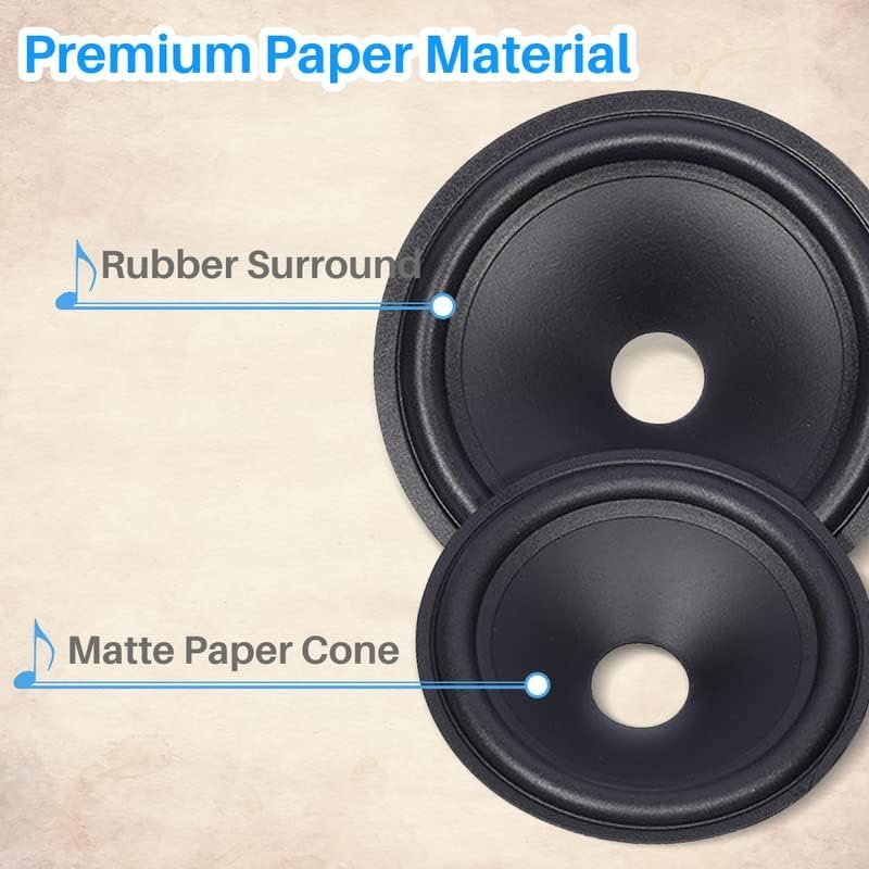 Kalevel Speaker Cone Paper Cone Woofer 8 Inch Subwoofer Speaker Audio Speaker Cone with Rubber Surround Subwoofer Dust Cap image number 3