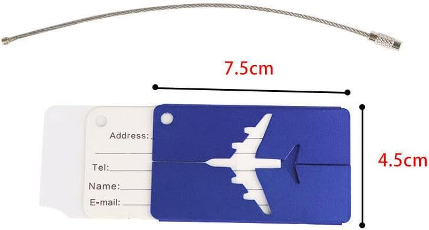 AIMALL Luggage Tag Aluminum Travel Baggage Suitcase Identity Address Name Label Cards with Wire Rope, Waterproof & Information Cards Included, 2.95X1.73 In image number 5