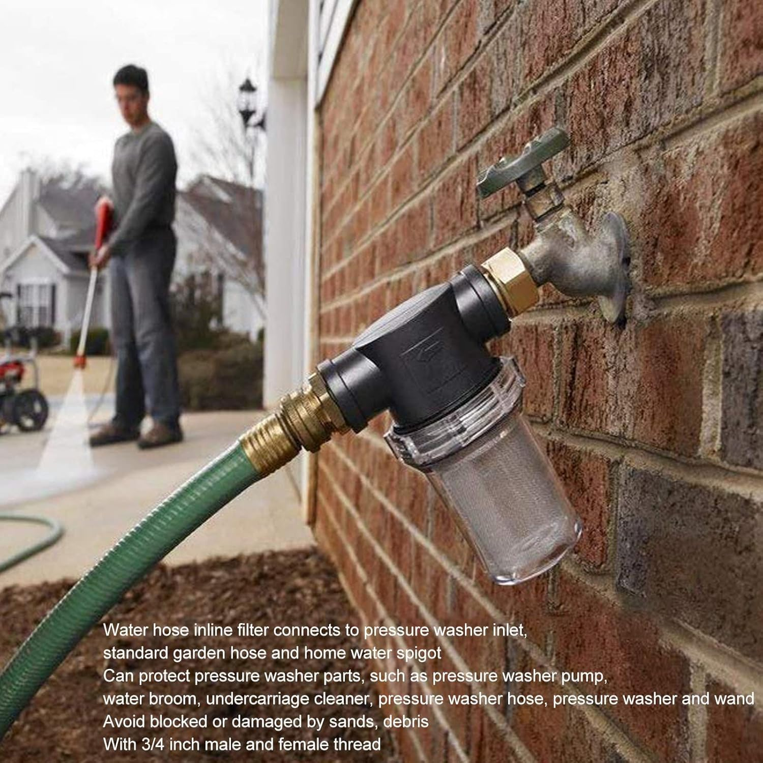 Limcryspp Garden Hose Pressure Cleaning Machine Inlet Filter, Sediment Filter, Equipped with 100 Mesh and 40 Mesh Screens, 2 Set image number 5