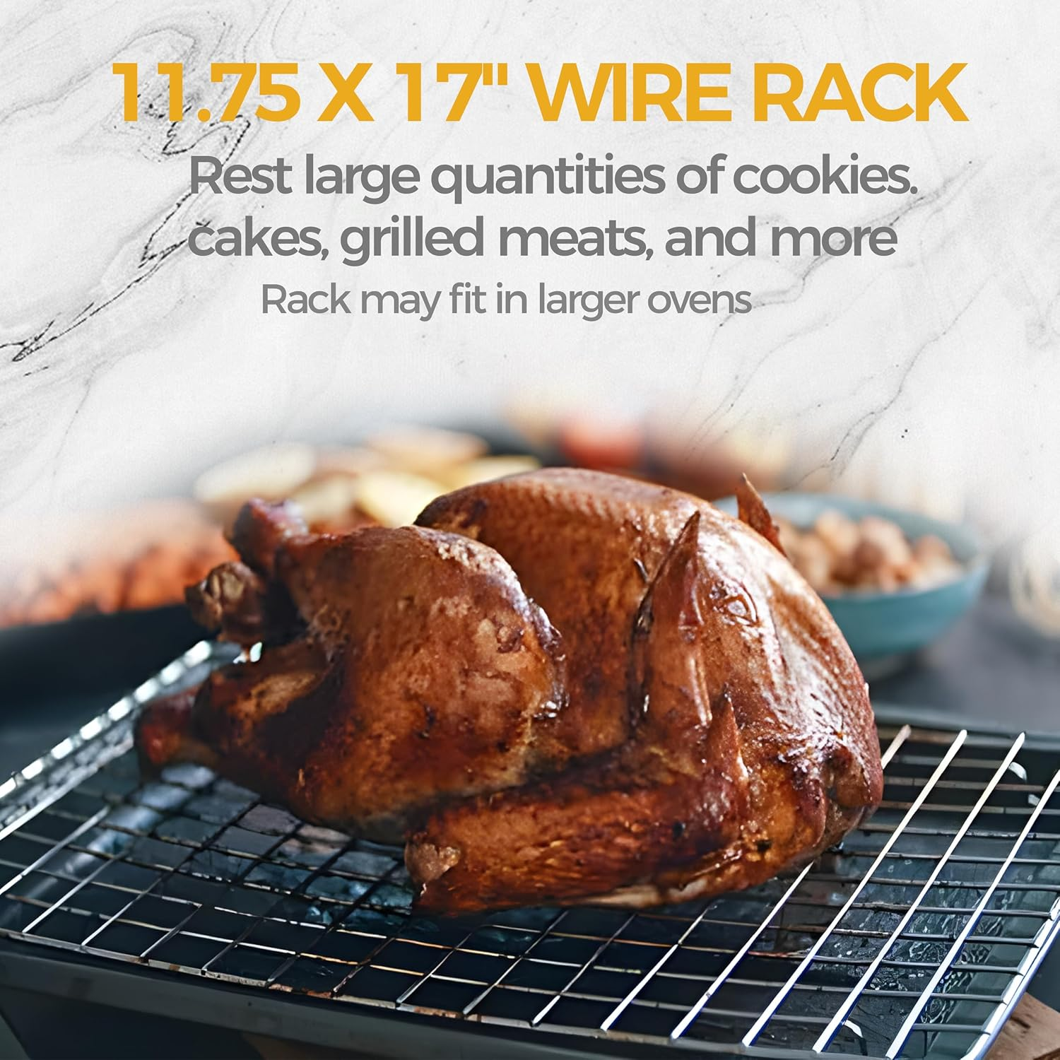 Cooling and Roasting Rack Set - 2 Pack Stainless Steel Cooling Racks for Cooking and Baking, 30 X 43Cm Oven-Safe Baking Racks, Heavy-Duty Oven Rack for Cookies, Grilling and More