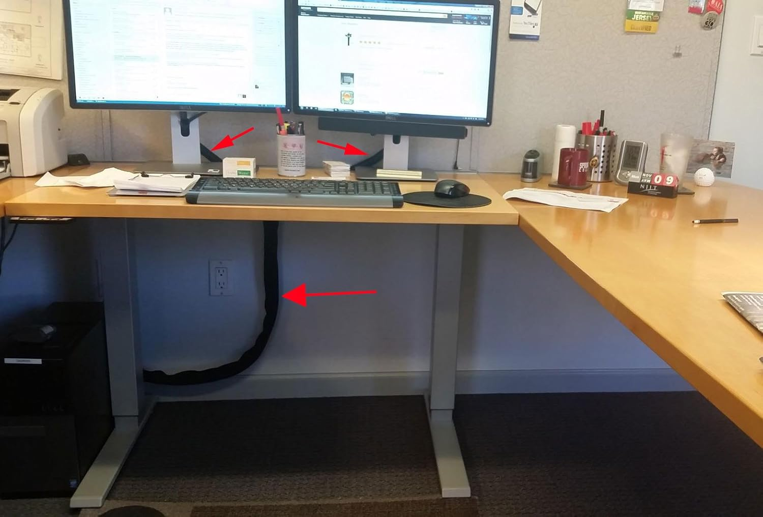 JOTO 1M*2PCS Cable Management Sleeve, Cord Management System for Tv/Computer/Home Entertainment, 40 Inch Flexible Cable Sleeve Wrap Cover Organizer, 2 Piece &ndash; Black image number 2