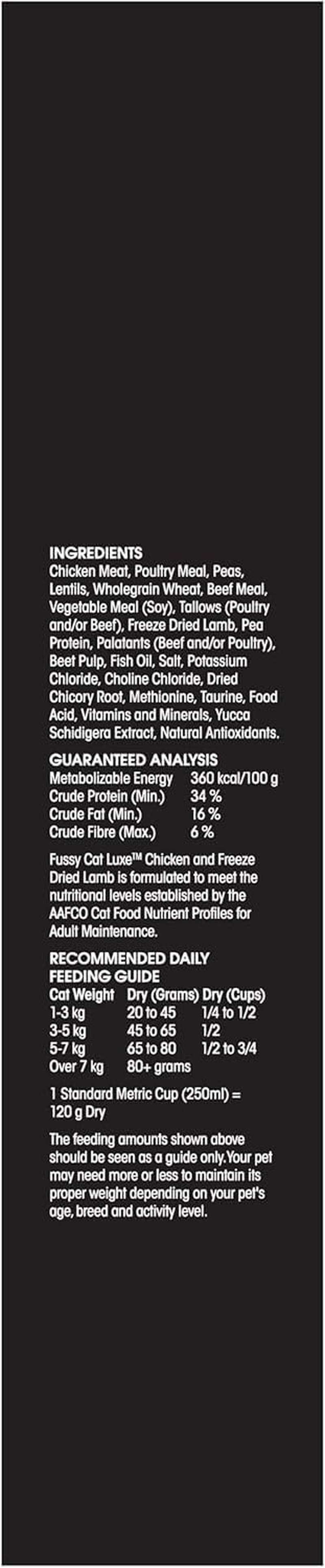 Fussy Cat Luxe Dry Cat Food, Chicken and Freeze Dried Lamb 750G - Real Chicken & Freeze-Dried Lamb for Premium Taste, 34% Protein & Complete Nutrition image number 6