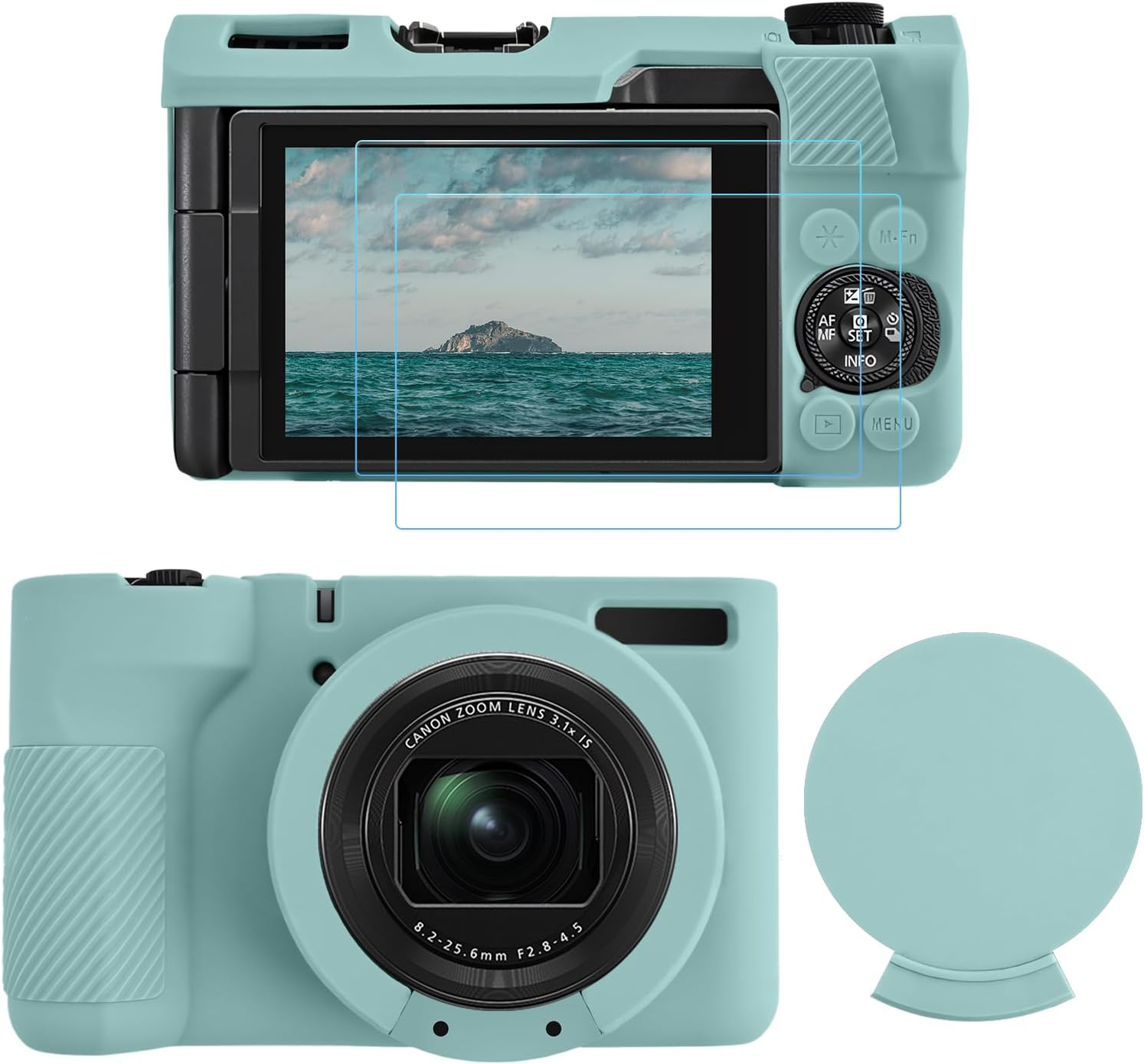 TYUANDOUER Silicone Case for Canon Powershot V1 & LCD Screen Protector Accessories Kit, Camera Case for Canon V1 with Lens Cap, Body Cover for Powershot V1 - Pink