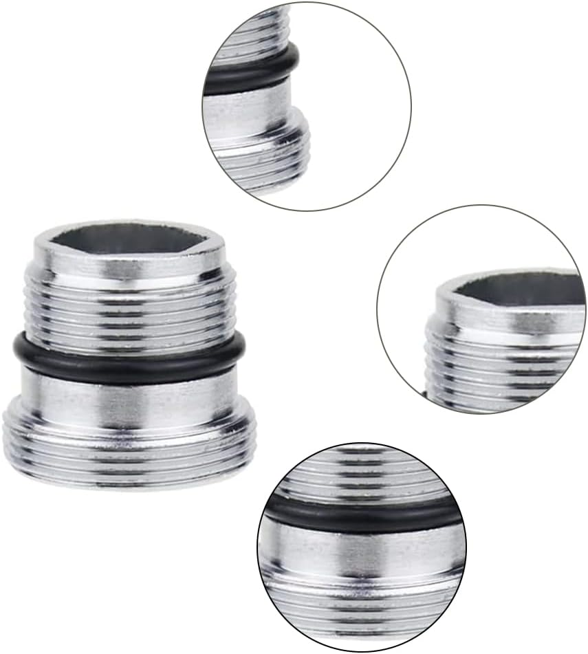 Pack of 2 Tap Adapter M18.5 to M22 Male Thread - Metal Tap Connector for Connecting Aerators to the Tap - Brass Thread Adapter for Male Thread Water Filter and More image number 4