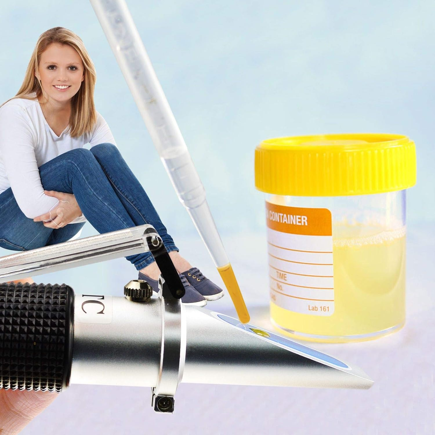 Clinical Refractometer with ATC, Tri Scale Serum Protein/Urine Specific Gravity/Refractive Index, for Veterinary Dog Cat Pet image number 6