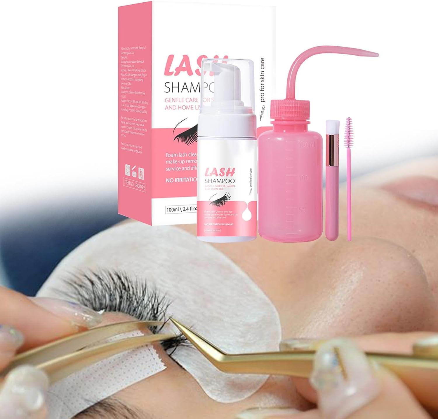 Fashioncha Eyelash Shampoo Eyelash Cleaner Lash Eyelid Foam Lash Cleaning, False Eyelash Dust Cleaner for Home Use, Professional, image number 3